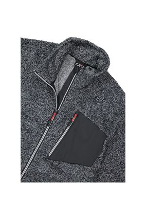 Giacca in pile HighLoft da uomo con tasca termoapplicata melange CMP | 31P1517M31UU
