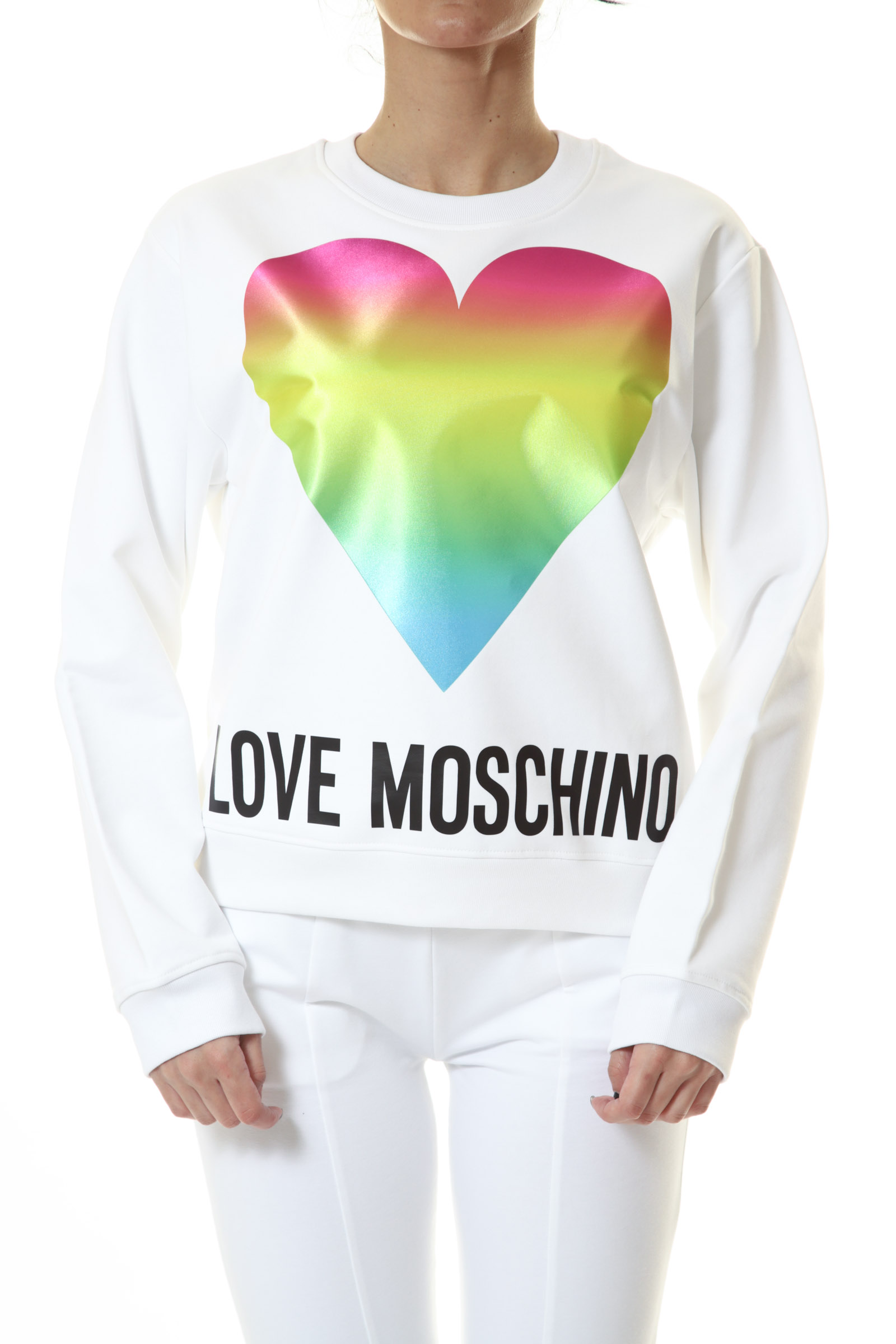 Felpe Donna | Felpa In Cotone Ruffled Heart Rosso | Love Moschino ~ Bon  Jovi Music