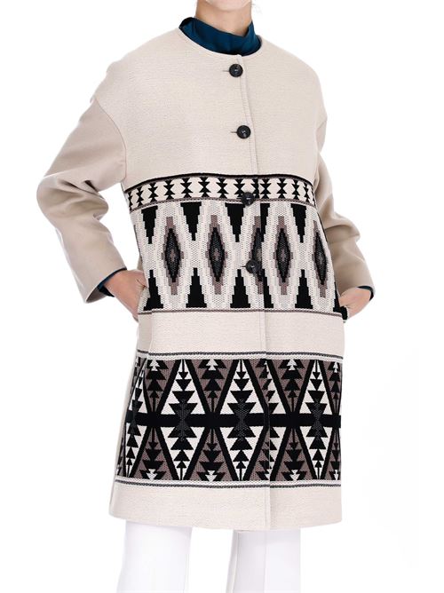 Cappotto 1 One 1 One | AA0084-0120SABBIA/FANTASIA NERO MORO