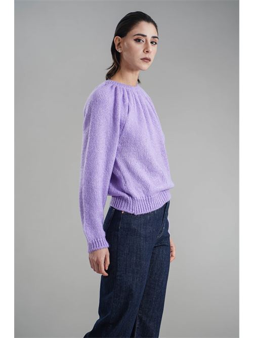 Maglia in misto lana brand unique | BU24010LAVANDER