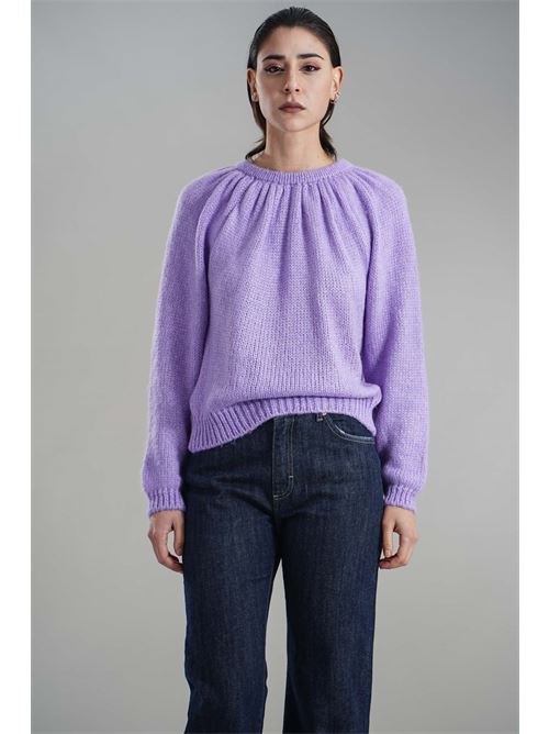 Maglia in misto lana brand unique | BU24010LAVANDER