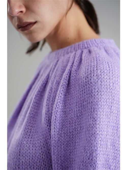 Maglia in misto lana brand unique | BU24010LAVANDER