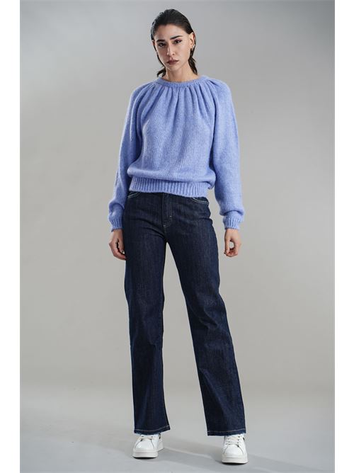 Maglia in misto lana brand unique | BU24010PASTEL BLU