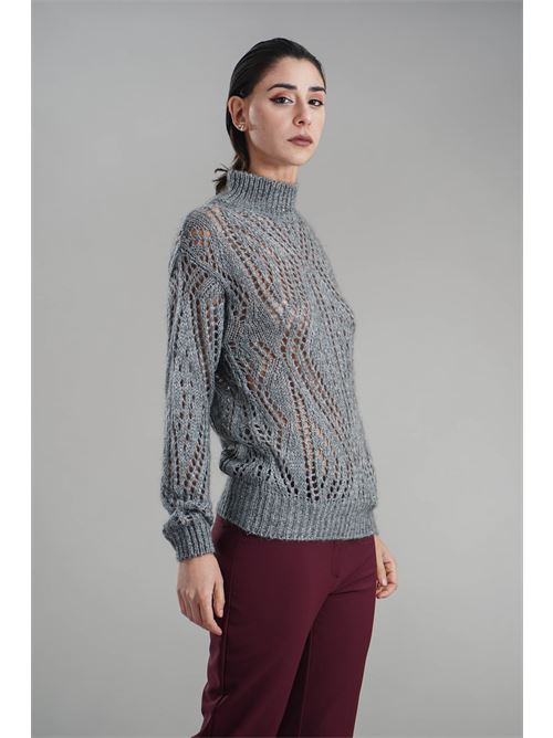 Maglia in misto lana brand unique | BUW24007GRIGIO SCURO