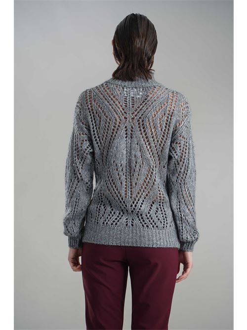 Maglia in misto lana brand unique | BUW24007GRIGIO SCURO