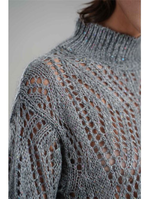 Maglia in misto lana brand unique | BUW24007GRIGIO SCURO