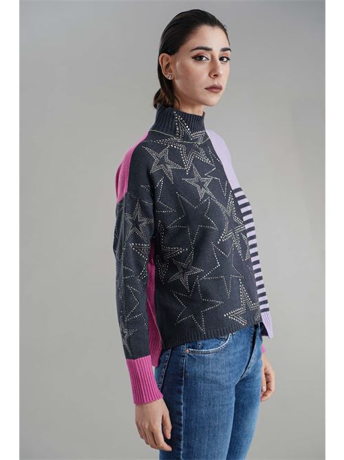 Maglia in misto lana brand unique | BUW24016FUXIA