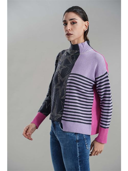 Maglia in misto lana brand unique | BUW24016FUXIA