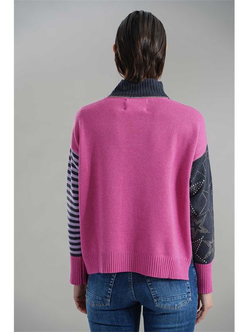 Maglia in misto lana brand unique | BUW24016FUXIA