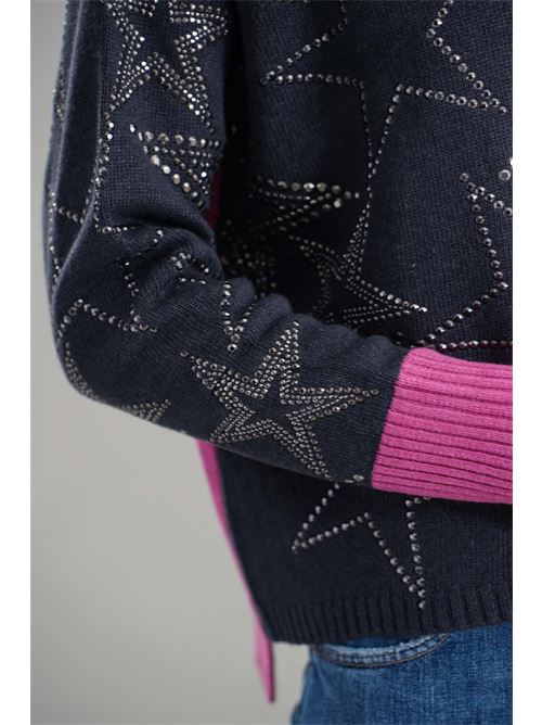 Maglia in misto lana brand unique | BUW24016FUXIA