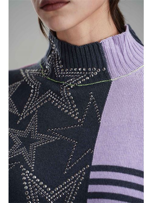 Maglia in misto lana brand unique | BUW24016FUXIA