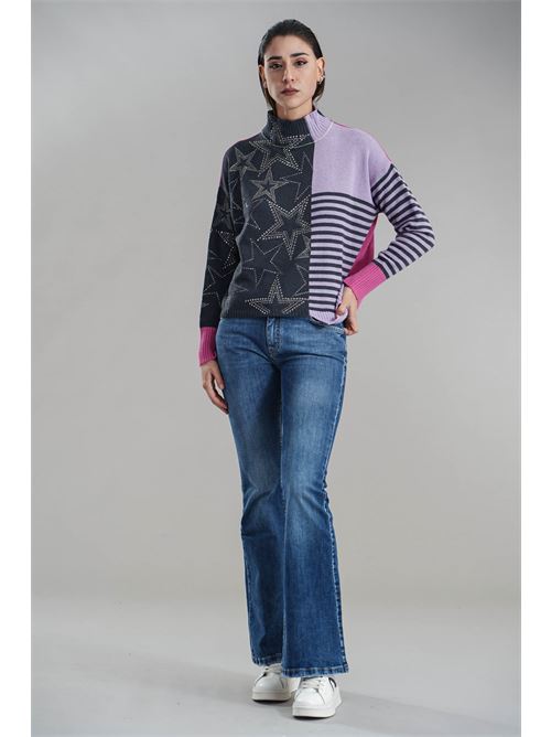 Maglia in misto lana brand unique | BUW24016FUXIA