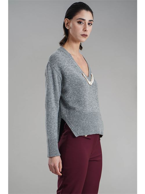 Maglia in misto lana brand unique | BUW24021GRAY