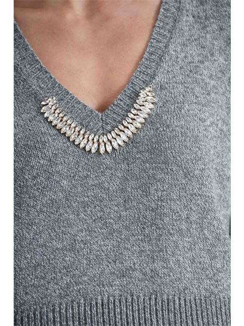 Maglia in misto lana brand unique | BUW24021GRAY