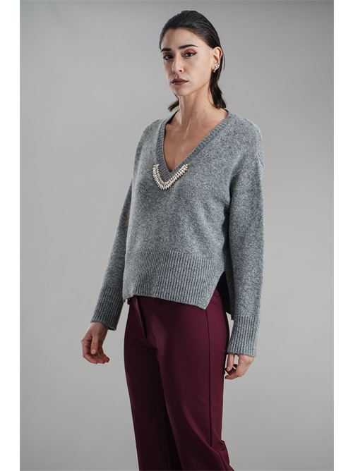 Maglia in misto lana brand unique | BUW24021GRAY