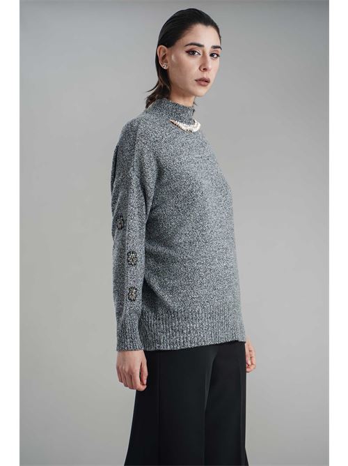 Maglia in misto lana brand unique | BUW24022BLACK