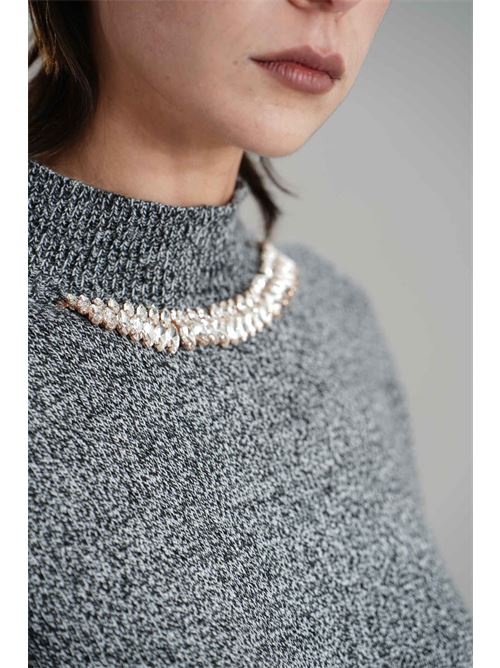 Maglia in misto lana brand unique | BUW24022BLACK