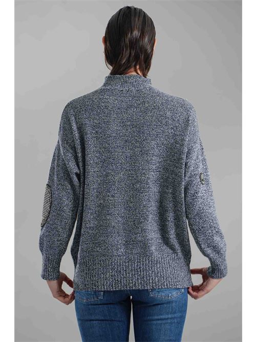 Maglia in misto lana brand unique | BUW24022BLU DENIM