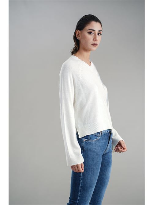 Maglia in misto lana brand unique | BUW24053NATURALE