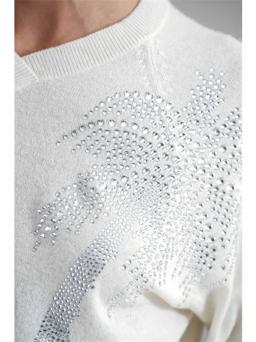 Maglia in misto lana brand unique | BUW24053NATURALE