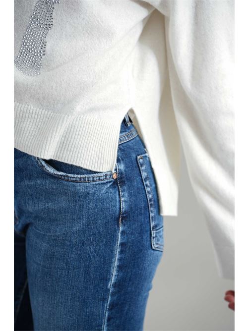 Maglia in misto lana brand unique | BUW24053NATURALE