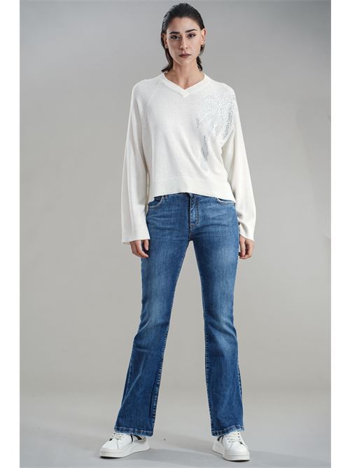 Maglia in misto lana brand unique | BUW24053NATURALE