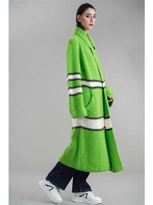 Cappotto in maglia brand unique | BUW24057GREEN