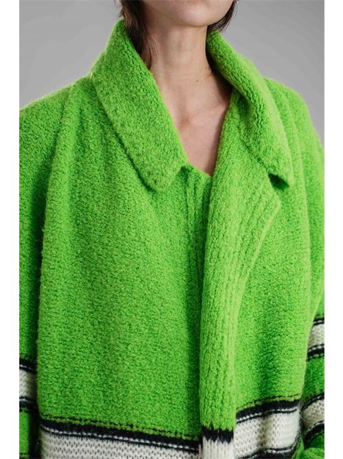 Cappotto in maglia brand unique | BUW24057GREEN