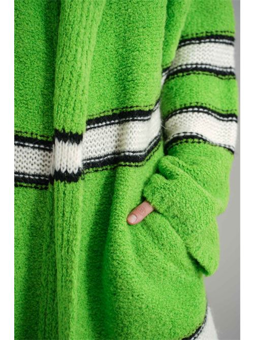 Cappotto in maglia brand unique | BUW24057GREEN