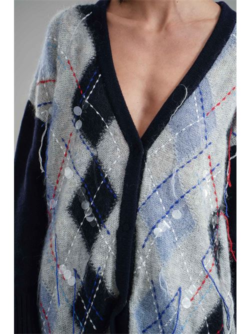 Cardigan in misto lana brand unique | BUW24609BLU