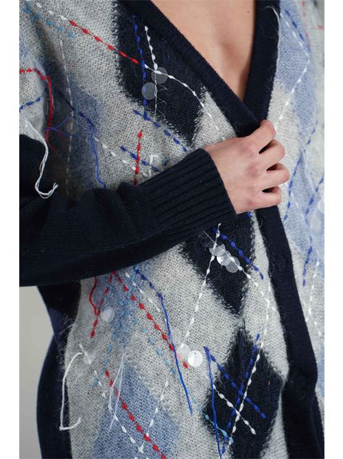 Cardigan in misto lana brand unique | BUW24609BLU