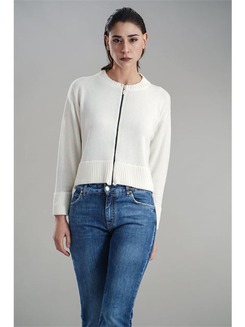 Cardigan in misto lana brand unique | BUW24612NATURALE