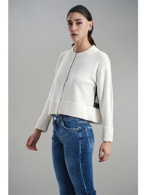 Cardigan in misto lana brand unique | BUW24612NATURALE