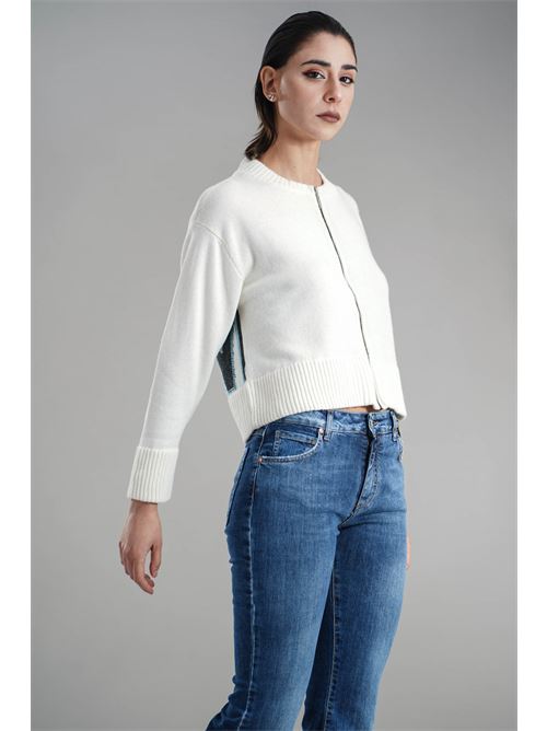 Cardigan in misto lana brand unique | BUW24612NATURALE