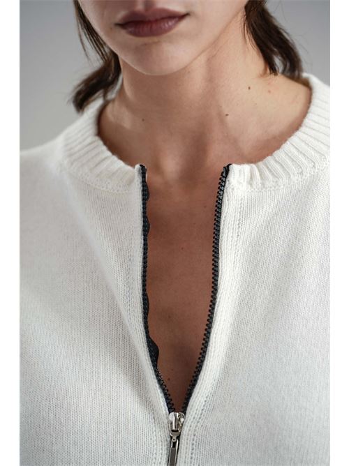 Cardigan in misto lana brand unique | BUW24612NATURALE