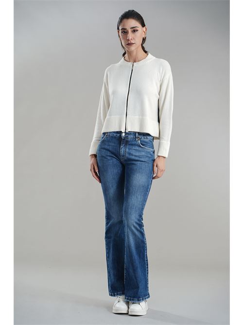 Cardigan in misto lana brand unique | BUW24612NATURALE