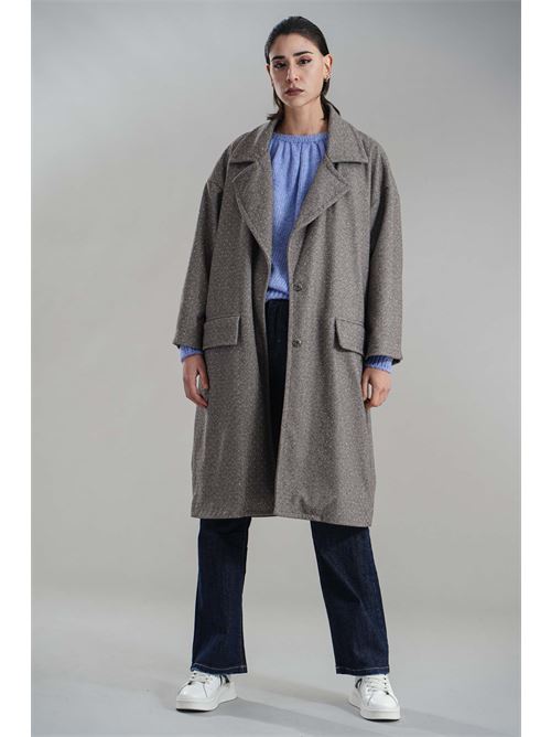 Cappotto con microstrass brand unique | BUW24706CRIGIO