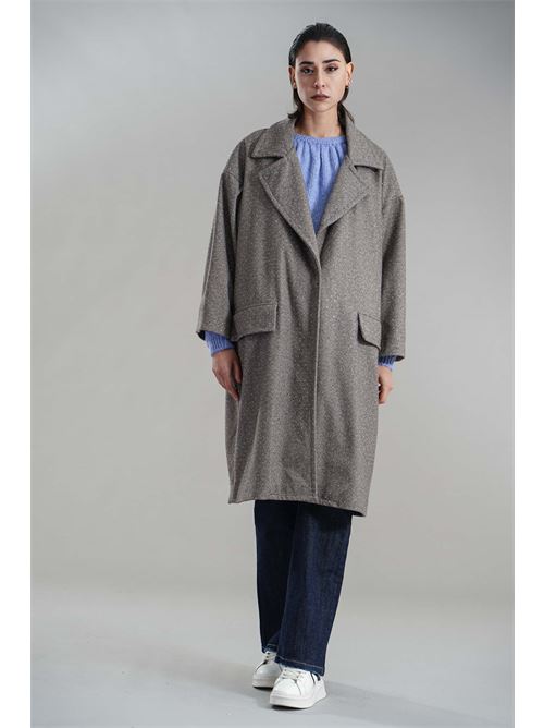 Cappotto con microstrass brand unique | BUW24706CRIGIO