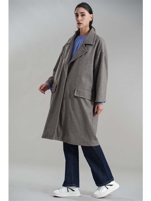 Cappotto con microstrass brand unique | BUW24706CRIGIO