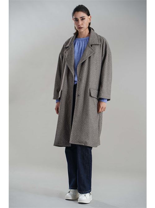 Cappotto con microstrass brand unique | BUW24706CRIGIO