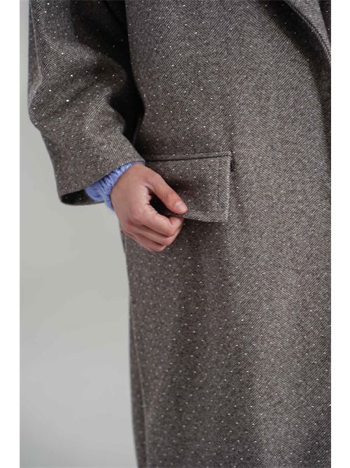 Cappotto con microstrass brand unique | BUW24706CRIGIO