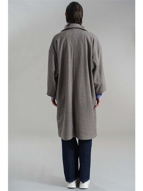Cappotto con microstrass brand unique | BUW24706CRIGIO