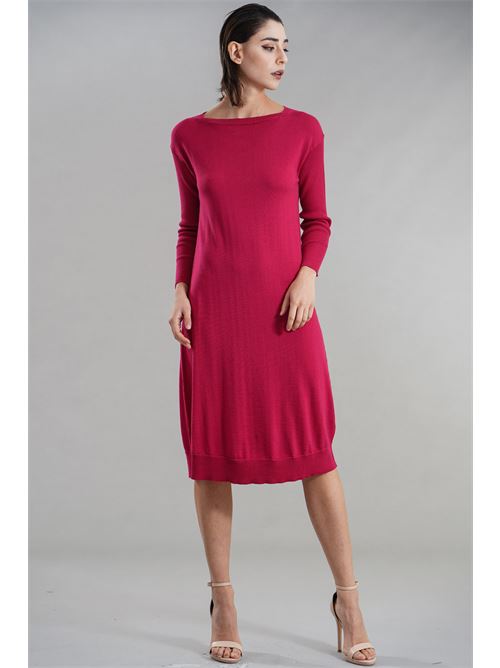 Abito in lana vergine calatura | ACT806MAGENTA