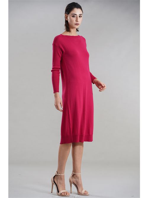 Abito in lana vergine calatura | ACT806MAGENTA