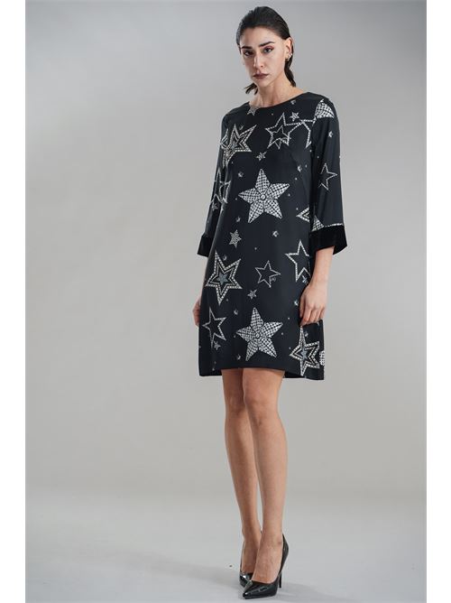 Abito in raso Clips | P0364194NERO