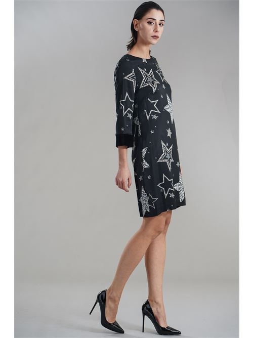 Abito in raso Clips | P0364194NERO