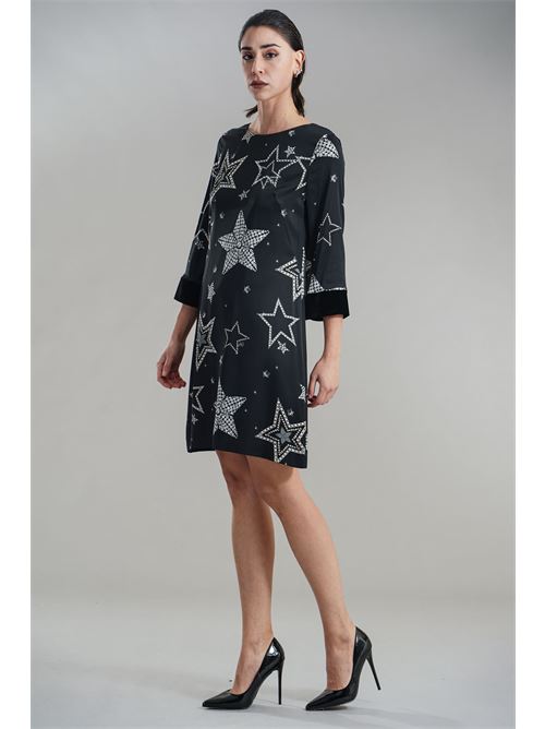 Abito in raso Clips | P0364194NERO