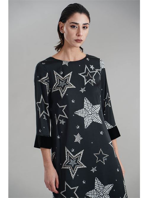 Abito in raso Clips | P0364194NERO