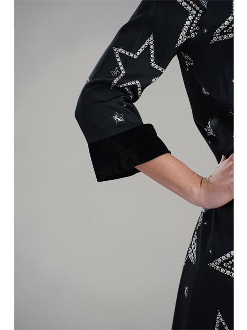 Abito in raso Clips | P0364194NERO