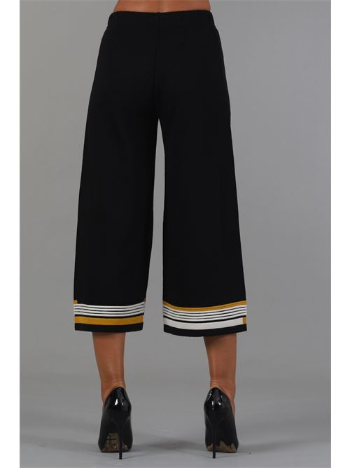 Pantalone in maglia misto lana GM by Gai Mattiolo | GM2793NERO/PANNA/OCRA